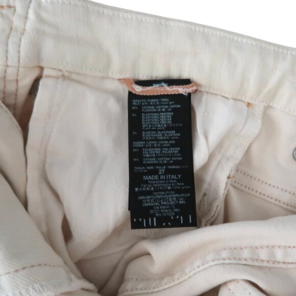 UNRAVEL PROJECT Off White lace up flare jeans sz 27  BEN TAVERNITI - Picture 9 of 10